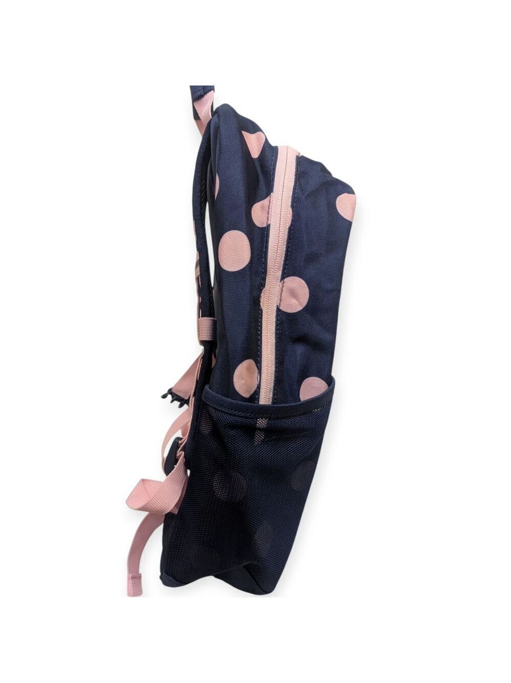 Lands End Backpack Medium Navy Pink Polka Dot - Picture 5 of 13